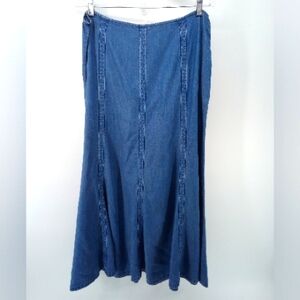 Emma & James Boho Y2K Blue Tencel Cotton Skirt 12